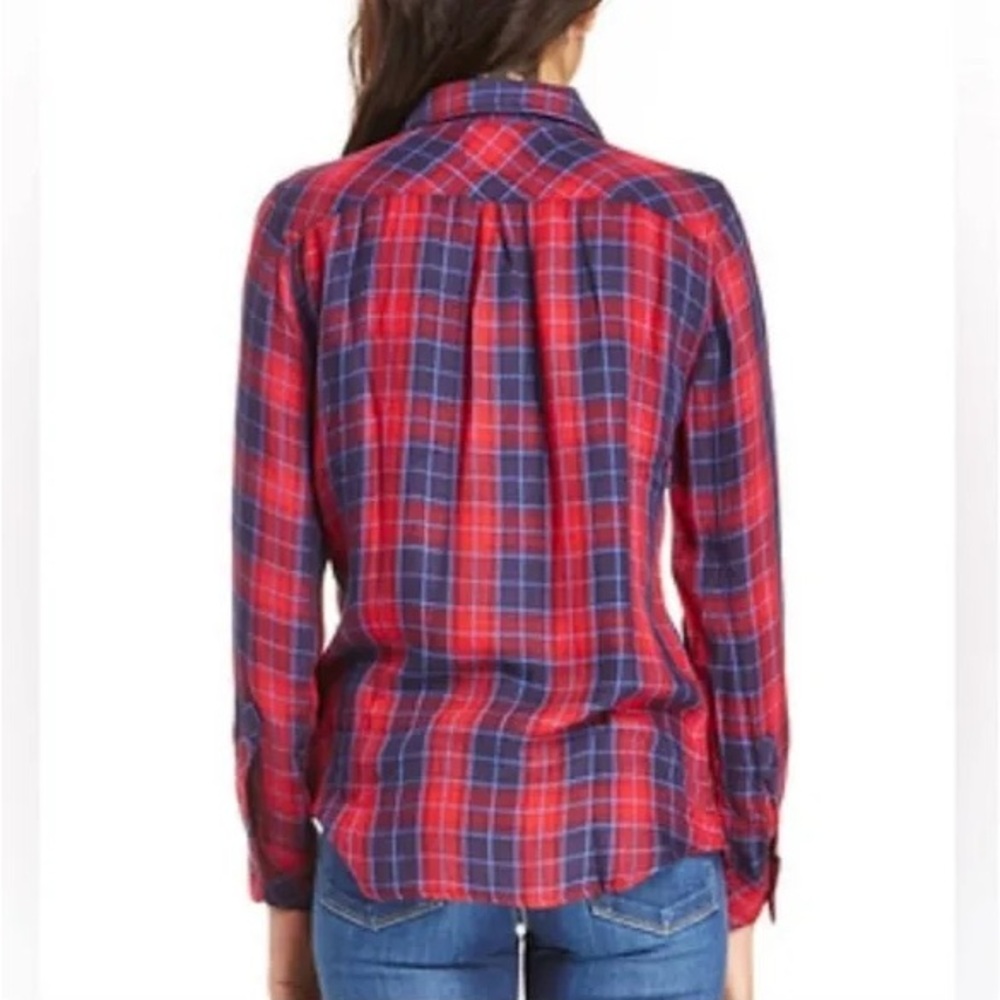 Rails Kendra Tencel Plaid Button Down - Blue And … - image 2